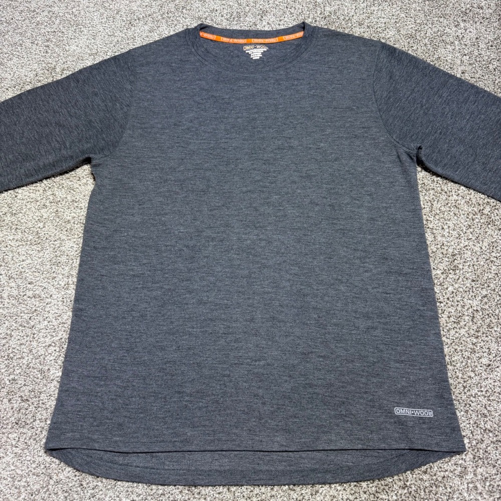 Omni Wool Men XL Long Sleeve Base Layer Crewneck Gray Thermal Outdoor Active